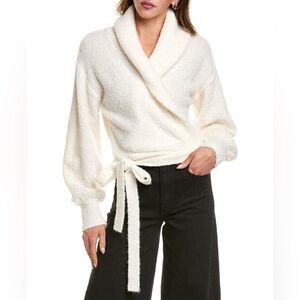 525 America Boucle Ballerina Wrap Sweater